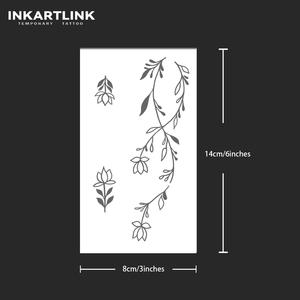 INKARTLINK - Adhesivos de Tatuajes Florales Delicados, Arte Minimalista para Manos, Estética de Pequeñas Flores y Ramas, Diseño Herbal, Duración de 15 Días, Suministros para Arte Corporal - Product Image 3
