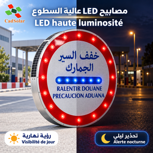 Señal de Tráfico LED Solar Personalizada, Tablero de Advertencia Reflectante en Árabe y Francés, Control de Tráfico Aduanero, Control de Frontera Marroquí, OEM - Product Image 3