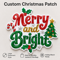 Patch brodé de sequins personnalisé « Joyeux Noël » pour sweats à capuche, vestes et sacs fourre-tout – Vente en gros