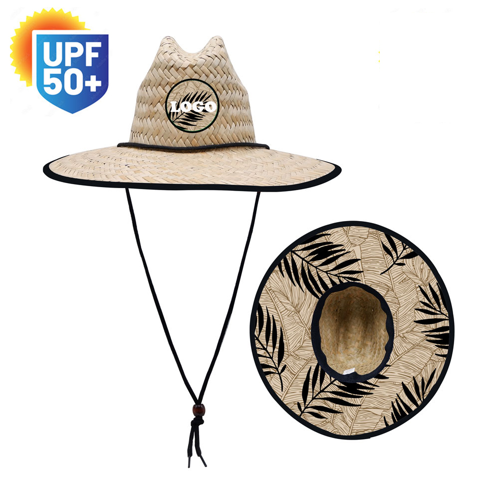 straw hat Tropical leaf print Delilah Wear | Accessories | New Straw Hat Tropical Leaf  main image 4