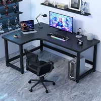 Bureau de jeu d'angle avec étagères, table d'ordinateur en forme de L, bureau à domicile, salle de jeux, vente en gros, directement de l'usine, OEM personnalisé
