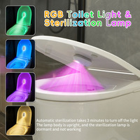 Nouvelle version 2026 : Lampe de toilette RVB à détecteur de mouvement, étanche, avec lumière de nuit LED intelligente et stérilisation UV