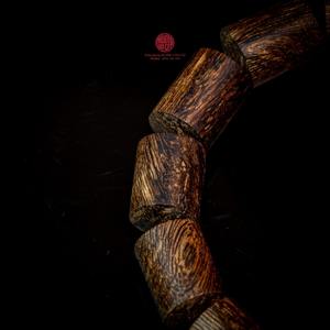 Bracelet en perles de bois d'agar naturel, qualité presque négative, véritable bois d'oud 10x12mm, taille homme, bijoux de luxe faits à la main - Product Image 5