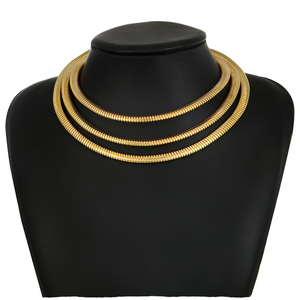<span class=keywords><strong>Collar</strong></span> de Cadena Gruesa de Varias Capas, Joyería Punk, Chapado en Oro de 18K, Metal de Alta Calidad, Gargantilla Gruesa de Varias Capas para Mujer - Product Image 1