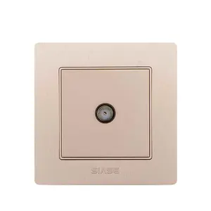 AC power gold brushed electrical wall satellite tv socket for home hotel