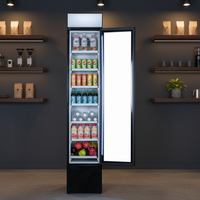 Réfrigérateur commercial vertical à porte vitrée de 220 L, à faible consommation d'énergie, pour boissons, idéal pour les magasins de proximité et la vente au détail