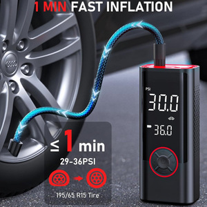 Compresor de Aire Eléctrico con Pantalla Digital, Inflador de Neumáticos Portátil para Auto, Doble Fuente de Alimentación, Modelo 35L, Inflado Rápido - Product Image 3