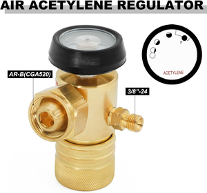 Régulateur d'acétylène de réservoir CGA520 <span class=keywords><strong>B</strong></span> régulateur d'acétylène d'air connecteur en laiton robuste - Product Image 6