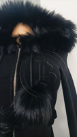 Ensemble de vêtements de Noël pour femmes en tricot gaufré avec logo personnalisé, veste à capuche à col en fourrure et pantalon évasé, ensemble de survêtement deux pièces