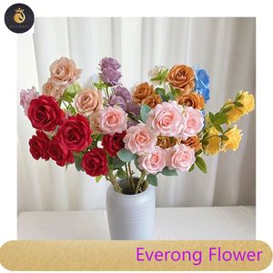 Seis <span class=keywords><strong>rosas</strong></span> <span class=keywords><strong>dulces</strong></span> decoración larga mariage flores artificiales decorativas - Product Image 2