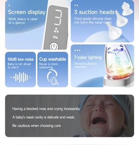 Aspirador nasal eléctrico de silicona para bebé con logotipo personalizado, limpiador de nariz para niños, música y comida - Product Image 5