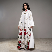 Robe islamique modeste pour femme, imprimé floral multicolore, élégante, ample, avec fermoir orné, taille unique, Abaya Aïd, collection 2026, vente chaude