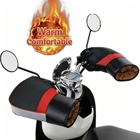 Mitaines de guidon de moto imperméables et coupe-vent pour l'hiver, doublure en polaire épaisse, bandes réfléchissantes, protection contre le froid