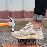 OEM/ODM Chaussures de sécurité à la mode respirantes pour hommes avec tige et bout en acier anti-écrasement Chaussures de sécurité de grande taille antidérapantes avec semelle extérieure résistante à l'usure