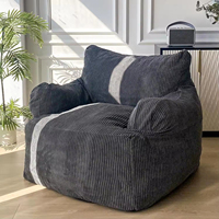 Canapé pouf en forme de L inclinable sur mesure, rembourrage en éponge, dossier haut, tissu en velours côtelé moderne, confort doux, salon