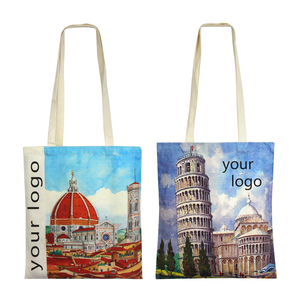 Bolso de algodón reutilizable para <span class=keywords><strong>mujer</strong></span>, bolsa de mano con logotipo personalizado de 8oz, 10oz, 12oz, respetuoso con el medio ambiente - Product Image 2