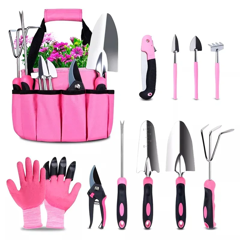 11 PCS Schuppen Lagerung Outdoor Gartengeräte Set Hoch leistungs Aluminium Manuelles Garten Kit Outdoor Garten Geschenke Werkzeuge Für Männer Frauen