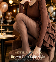 Collants de luxe pour femmes à rayures verticales argentées scintillantes, noirs et gris, sexy, effet empilé, chaussettes de base pour la saison froide