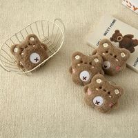 Porte-clés ours mignon en gros, cadeau adorable, ours marron et blanc qui couine, pendentif d'amitié ou de romance pour couple