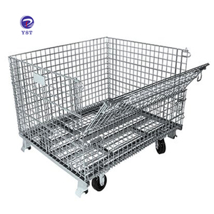 Bán buôn tùy chỉnh mạ kẽm ngành công nghiệp hậu cần Kim loại Hàn dây lưới lồng với bánh xe - Product Image 1