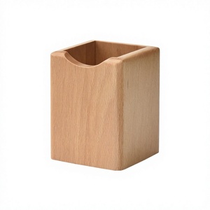Handmade Wooden <b>Pen</b> <b>Holder</b>, Natural Wood Desk Organizer for <b>Pens</b>, Pencils and Stationery, Rustic Office Table Decor for Home - Product Image 1