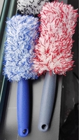 Microfibre longue poignée pneu brosse propre outil de lavage de voiture nettoyage peluche roue brosse dépoussiéreur pour les soins de détail automatique
