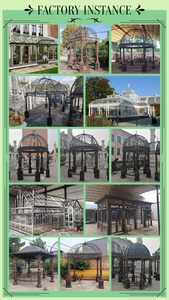 Gazebo in Metallo Stile Vintage Europeo di Lusso per Decorazioni Matrimoniali, Padiglione in Ferro Battuto a Cupola Rotonda per Giardino Esterno in Vendita - Product Image 6