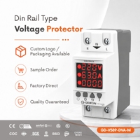Dispositif de protection de tension et de courant numérique monophasé 63A de qualité industrielle, monté sur rail, en matériau PC, avec affichage numérique pour usage domestique et TV