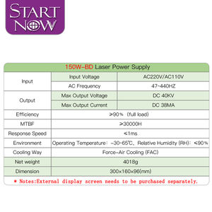 Catu Daya Laser Startnow 150W-BD 150W Dengan Layar Tampilan untuk Tabung Laser CO2 <span class=keywords><strong>130W</strong></span> - Product Image 6