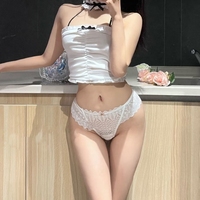 Culotte Tanga Taille Basse pour Filles avec Bretelles Croisées au Dos et Dentelle Transparente – Vente en Gros