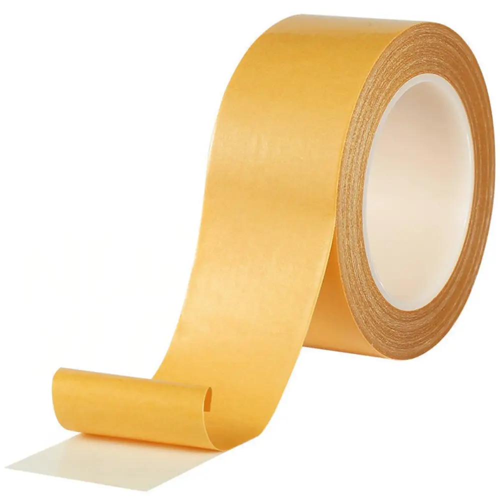 Le tissu chaud de fonte a basé l'adhésif double face fort de bande de tapis jaune de tissu de trace