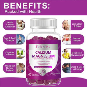 Venta al por mayor OEM Etiqueta Privada vegana vitamina D3 K2 calcio magnesio zinc gomitas suplemento - Product Image 2