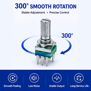 Potenciómetro Rotatorio de Audio de 9mm <span class=keywords><strong>Serie</strong></span> 097, Resistencia Variable, Control de Volumen B5K B10K B20K B50K B100K, Fábrica OEM/ODM - Product Image 4