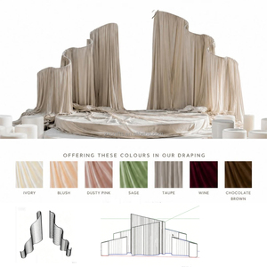 ฉากหลังสีขาวรูปตัว Z แบบโค้ง วัสดุโลหะ สำหรับงานแต่งงาน - Product Image 2