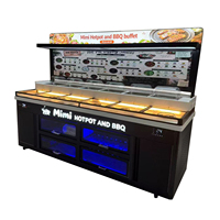 Refrigerador comercial de 1.8 metros con termostato mecánico de una sola temperatura para mostrador de condimentos de hot pot de autoservicio