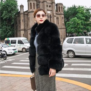 Abrigo <span class=keywords><strong>de</strong></span> invierno para mujer, abrigo <span class=keywords><strong>de</strong></span> piel <span class=keywords><strong>de</strong></span> zorro Real, negro, esponjoso, <span class=keywords><strong>2022</strong></span> - Product Image 4