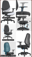 Chaise de bureau moderne de haute qualité avec accoudoirs, chaise d'opérateur pour ordinateur, chaise de bureau robuste en tissu de haute qualité