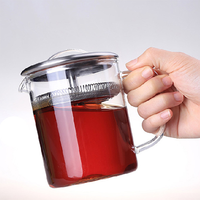 Théière en verre borosilicate avec infuseur, vente en gros d'usine personnalisée, 400 ml, 600 ml