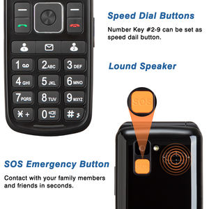 Téléphone à clapet 4G P-210NW pour seniors, double SIM, clavier avec bouton SOS, français/<span class=keywords><strong>espagnol</strong></span>/allemand, batterie 5C-1000mAh, étanche IP54 - Product Image 3