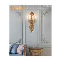 Applique murale LED en laiton antique, bronze doré italien, design européen, abat-jour blanc, garantie 2 ans, pour villa