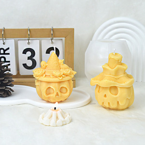 CARATTE 3D Halloween Citrouille Crâne Moules en Silicone pour Chocolat Fondant Mousse Gâteau Savon Cire Bougie Plâtre - Product Image 4