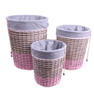 Tessuti a mano di grandi dimensioni eco-friendly <span class=keywords><strong>rattan</strong></span> prodotti di salice di vimini cesto della biancheria <span class=keywords><strong>con</strong></span> <span class=keywords><strong>coperchio</strong></span> tessuto set di 3 - Product Image 2