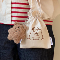 Mignon dessin animé petit ours sac métal coton vente en gros porte-clés voiture porte-clés moelleux mignon Animal peluche ours jouet porte-clés