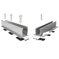 Kit de rails miniatures Corigy pour montage solaire sur toitures métalliques trapézoïdales – Structure de fixation de panneaux solaires pour toits en tôle.