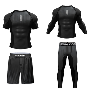 Ropa deportiva con estampado de sublimación de fábrica propia para hombre MMA BJJ Jiu-Jitsu Figting Rash Guard Sets con ropa de compresión antibolitas - Product Image 2