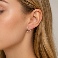 Boucles d'oreilles Thorrk en titane ASTM F136 avec zircon bleu, anneau segmenté pour l'oreille ou le nez, bijou de piercing