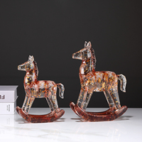 Sculpture de cheval abstraite moderne, figurine de cheval noir et blanc, décoration d'intérieur de style nordique