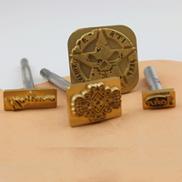 Offre Spéciale Logo personnalisé outils d'artisanat du cuir conception Unique laiton bricolage niveau impression Support OEM