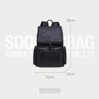 Sac à dos unisexe en cuir personnalisé, Style anglais, noir, pour ordinateur portable, collège et d'école