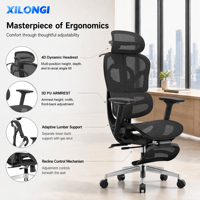 Fauteuil de bureau ergonomique de luxe contemporain en maille à dossier haut, avec accoudoirs 3D en PU, réglable et pivotant, idéal pour les dirigeants et les ateliers - Vente en gros